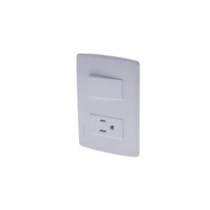 Spazio Interruptor + Tomacorriente Spazio blanco 10/15A/127V