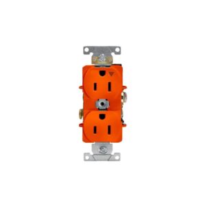 Leviton Toma Corriente Doble con Polo a Tierra Naranja 20A