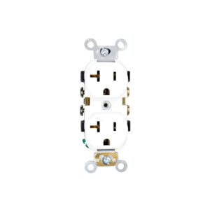 Leviton Toma Corriente Doble con Polo a Tierra Blanco 20A